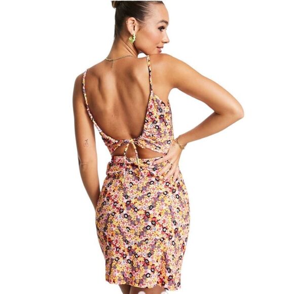 Vero Moda Ullipam Floral Tank Mini Dress Cherry Tomato - Picture 2 of 14